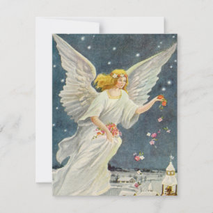 Vintage Noël Anges victoriens Invitation