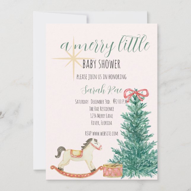 Vintage Noël Baby shower Invitation (Devant)