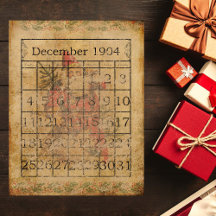 Vintage Noël Calendrier papier à scandale
