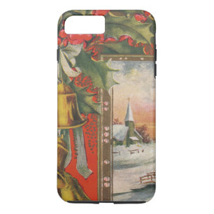 Vintage Noël, cloches, Holly, Coque iPhone 7