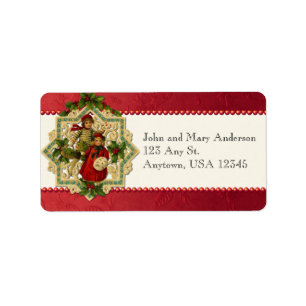 Vintage Noël Enfants Étiquettes de adresse