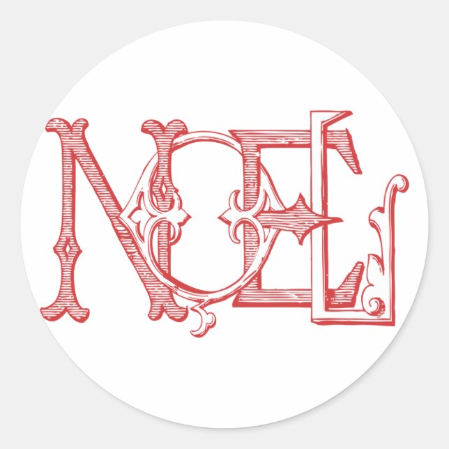 Vintage Noel Holiday Sticker (Front)