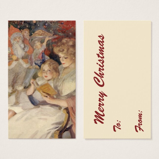 Vintage Noël, Mère Lecture Bedtime Story (Devant & derrière)