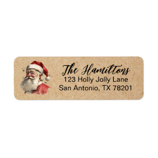 Vintage Noël Père Noël Adresse de retour