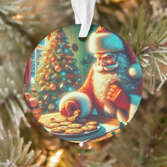 Vintage Noël Père Noël Manger Cookies (Arbre)