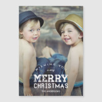 Vintage Noël Photo personnalisée Mince Carte magné