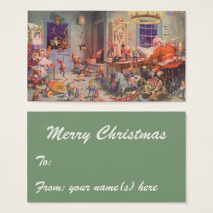 Vintage Noël, Santa Claus avec Elves Atelier