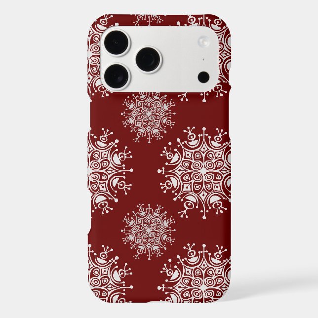 Vintage Noël Snowflakes Red Blizzard Motif (Verso)