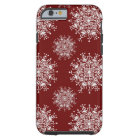 Vintage Noël Snowflakes Red Blizzard Motif