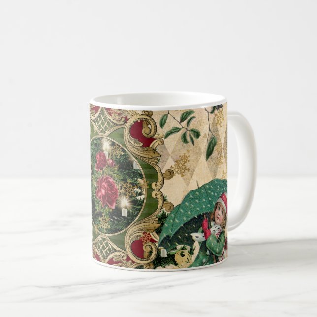 Vintage Noël Unique Mug Classic (Devant droit)