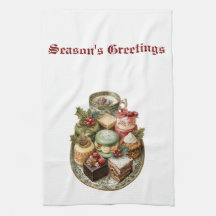 Vintage Noël Vacances Cuisine Serviette