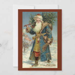 Vintage Noël Victorien Père Noël Invitation
