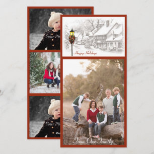 Vintage Noël Ville Carte photo