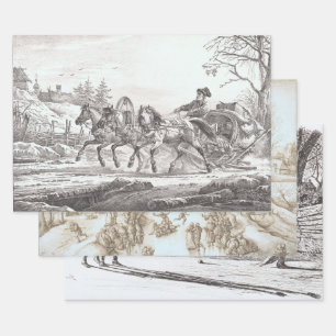 Vintage Noël Wrapping Papier COACH, SKATERS...