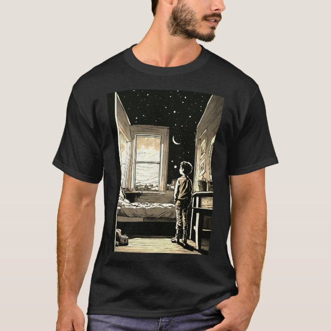 Vintage Noir Stargazer Art Design  T-Shirt (Front)