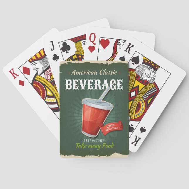 Vintage Nondescript Beverage Ad Playing Cards (Back)