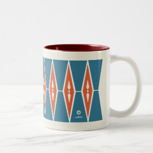 Vintage Nordic Style Geometric Pattern  Two-Tone Coffee Mug