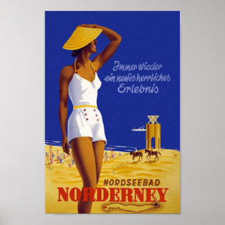 Vintage Nordseebad Norderney Travel Poster