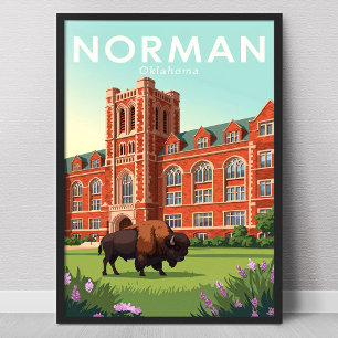 Vintage Norman Oklahoma Poster