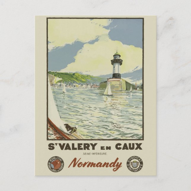 Vintage Normandy France French Coast Lighthouse Postcard (Front)