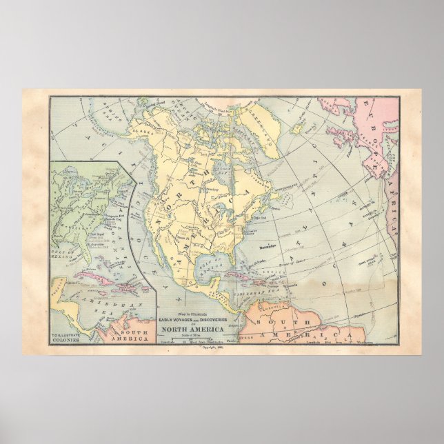 Vintage North America Map Poster (Front)