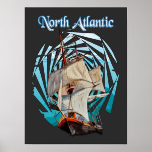 Vintage  North Atlantic Voyage Poster