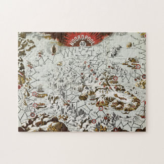 Vintage North Pole Old Antique Map World Jigsaw Puzzle