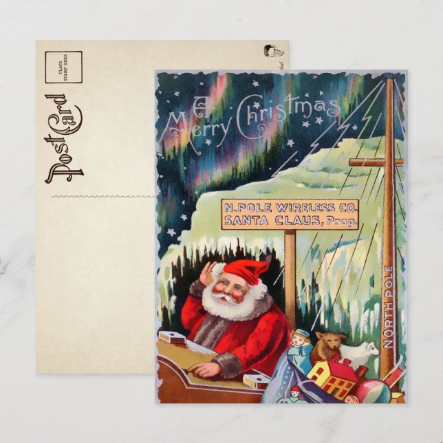 Vintage North Pole Santa Christmas Postcard (Front/Back)