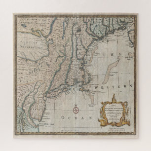 Vintage Northeastern U.S. Map Jigsaw Puzzle