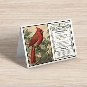 Vintage Northern Cardinal State Bird Thank You Card