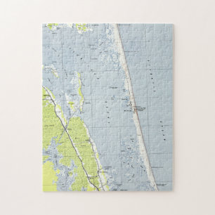 Vintage Northern Outer Banks Map (1940) Jigsaw Puzzle