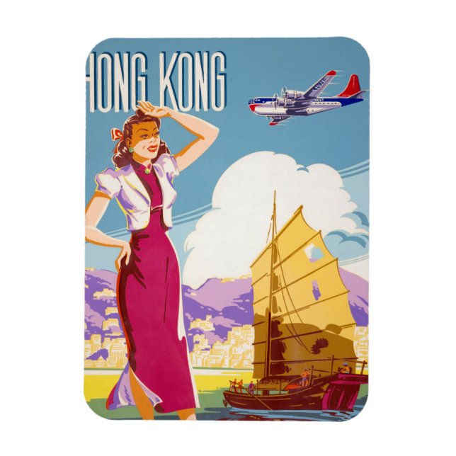 Vintage Northwest Airlines Advertising Poster Magnet (Vertical)