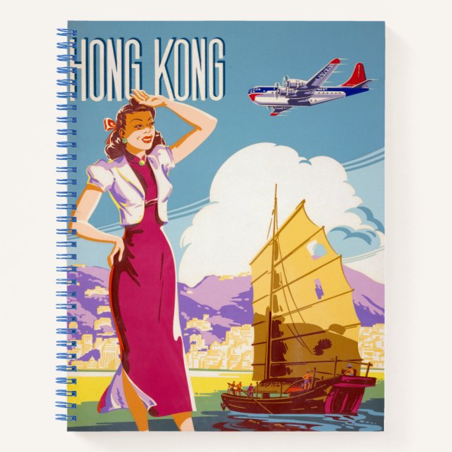 Vintage Northwest Airlines Advertising Poster Notebook (Front)