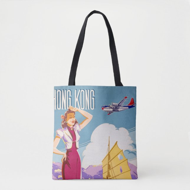 Vintage Northwest Airlines Advertising Poster Tote Bag (Front)
