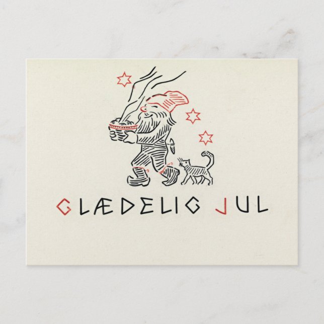 Vintage Norway Christmas Card Glaedelig Jul (Front)