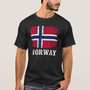 Vintage Norway Flag For Norwegian   T-Shirt
