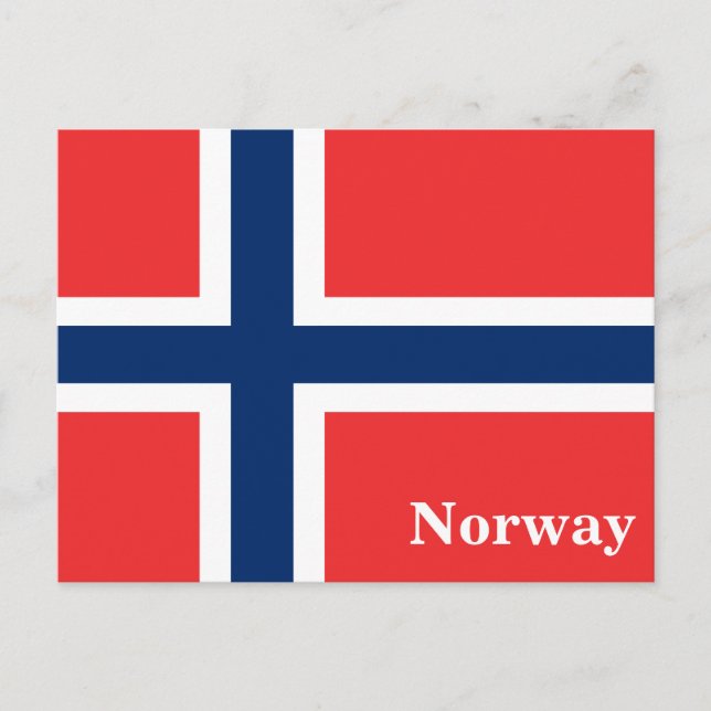 Vintage Norway Flag Travel Tourism Postcard (Front)