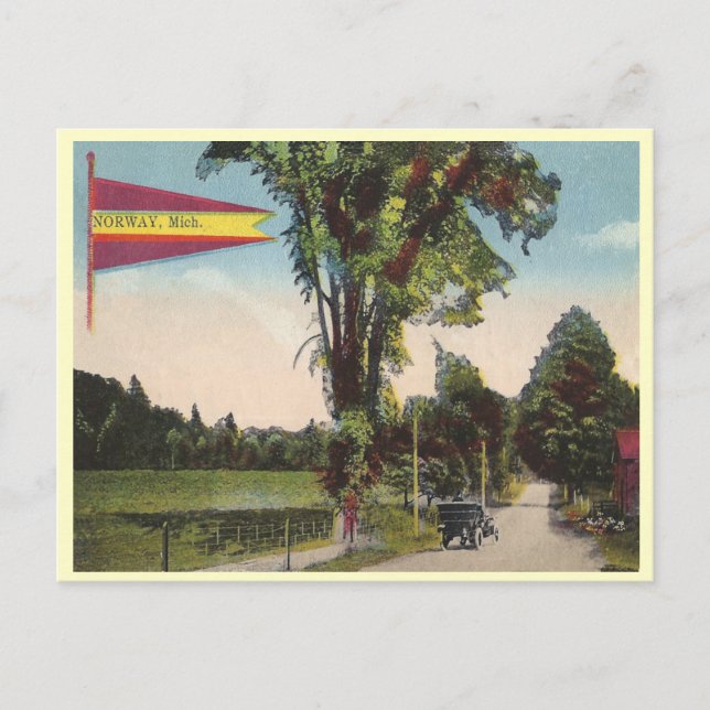 Vintage Norway Michigan Postcard (Front)