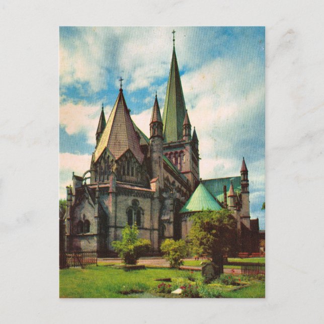 Vintage Norway, Trondheim Cathedral Postcard (Front)