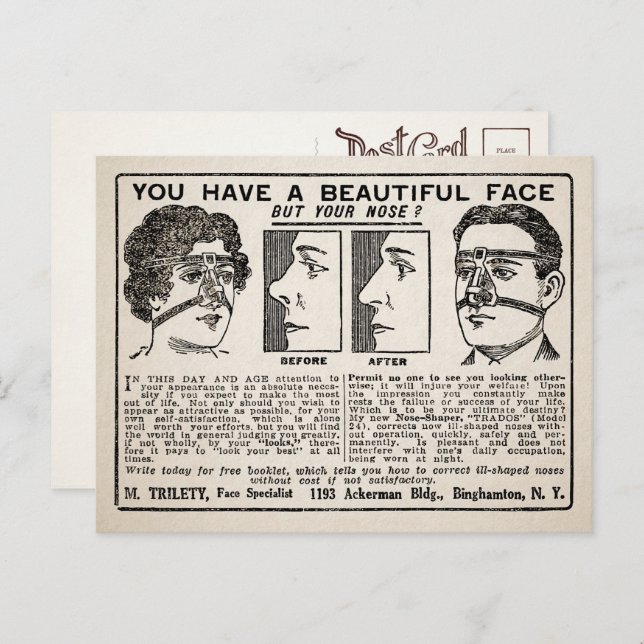 Vintage Nose Advertisement Postcard  (Front/Back)