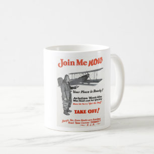 VINTAGE NOSTALGIA EARLY AVIATION ADVERTISING COFFEE MUG