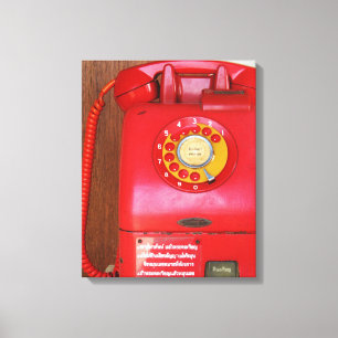 Vintage Nostalgic Old Classic Retro Telephone Canvas Print