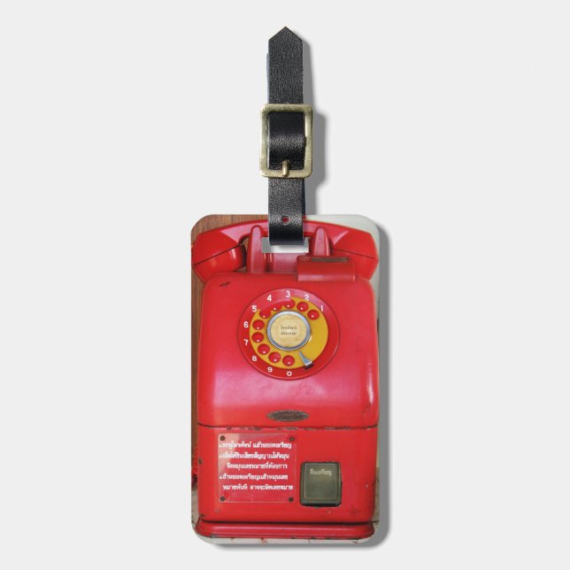 Vintage Nostalgic Old Classic Retro Telephone Luggage Tag (Front Vertical)
