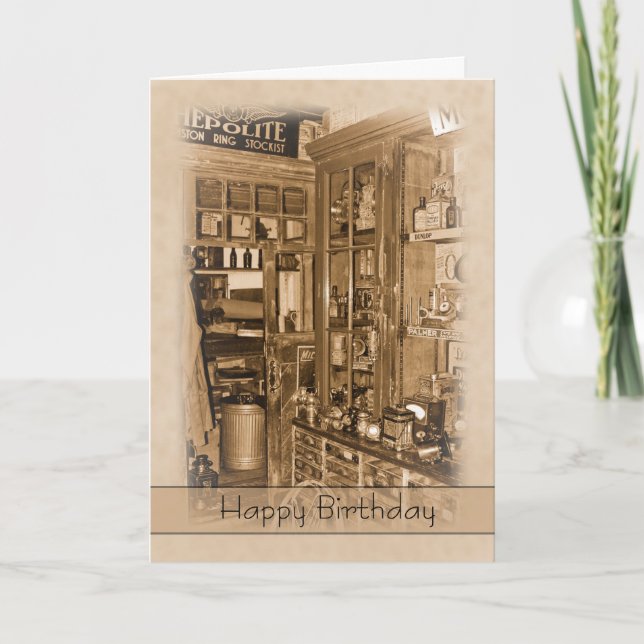 Vintage, Nostalgie, Carte d'Anniversaire Rétro - O (Devant)