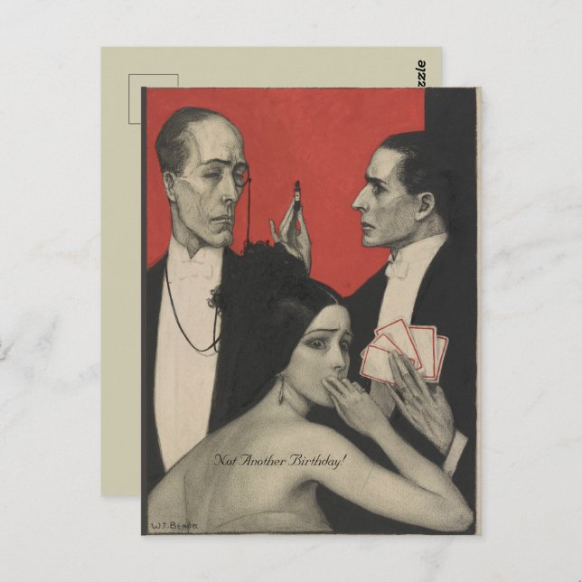 Vintage Not Another Birthday Art People Postcard (Front/Back)