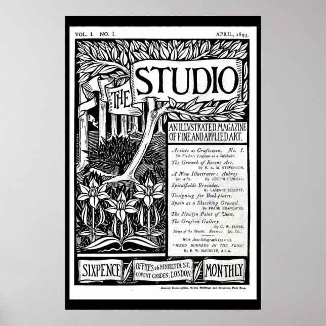 Vintage Nouveau Art Magazine Cover Poster (Front)