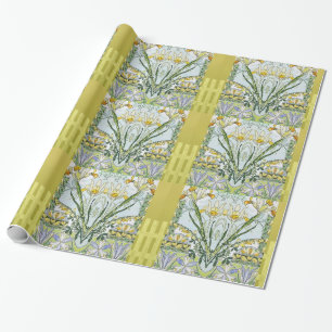 Vintage Nouveau Flower Garden Wrapping Paper