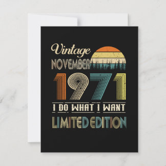 Vintage November 1971 What I Want Limited Edition Invitation