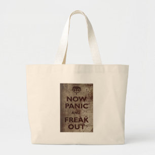 Vintage Now Panic & Freak Out Large Tote Bag