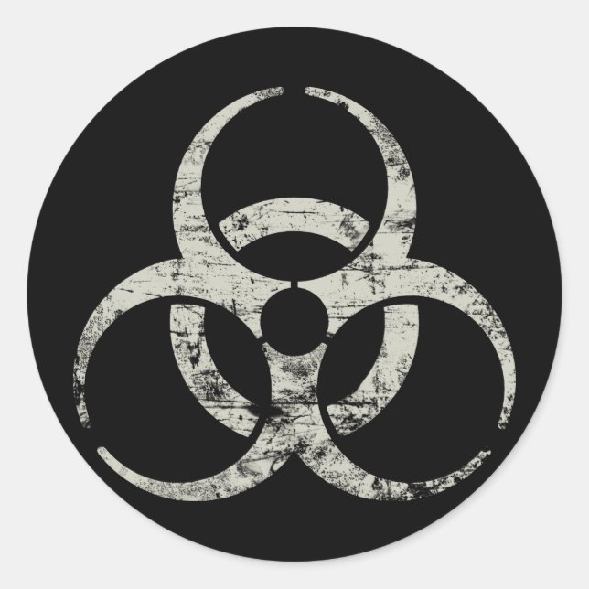 Vintage Nuclear Symbol Classic Round Sticker (Front)